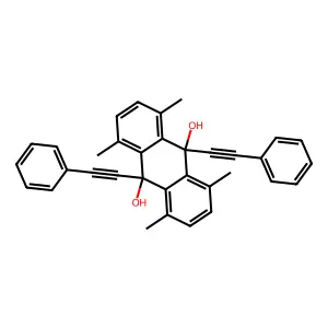 1,4,5,8-Tetramethyl-9,10-bis(2-phenylethynyl)anthracene-9,10-diol structure