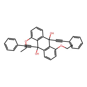 1,5-Diethoxy-9,10-bis(2-phenylethynyl)anthracene-9,10-diol structure
