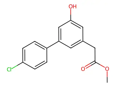 (1,1'-Biphenyl)-3-acetic acid, 4'-chloro-5-hydroxy-, methyl ester structure