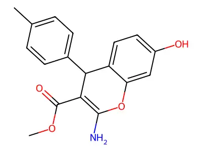 Methyl 2-amino-7-hydroxy-4-(4-methylphenyl)-4H-chromene-3-carboxylate structure