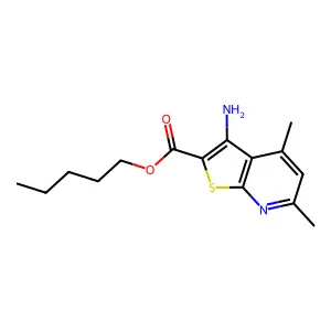 Pentyl 3-amino-4,6-dimethylthieno[2,3-b]pyridine-2-carboxylate structure
