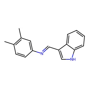 N-(3,4-dimethylphenyl)-1-(1H-indol-3-yl)methanimine structure