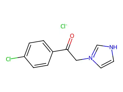 3-[2-(4-chlorophenyl)-2-oxoethyl]-1H-imidazol-3-ium chloride structure