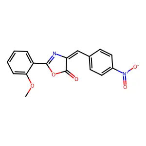 (4Z)-2-(2-methoxyphenyl)-4-[(4-nitrophenyl)methylidene]-1,3-oxazol-5-one structure