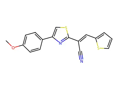 2-(4-(4-Methoxy-phenyl)-thiazol-2-YL)-3-thiophen-2-YL-acrylonitrile structure