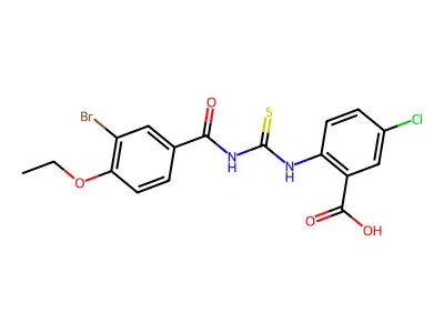 2-[(3-Bromo-4-ethoxybenzoyl)carbamothioylamino]-5-chlorobenzoic acid structure