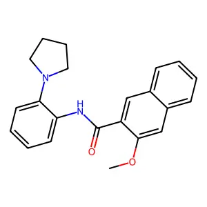 3-methoxy-N-(2-pyrrolidin-1-ylphenyl)naphthalene-2-carboxamide structure