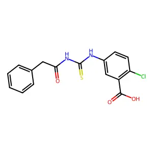 2-Chloro-5-[(2-phenylacetyl)carbamothioylamino]benzoic acid structure
