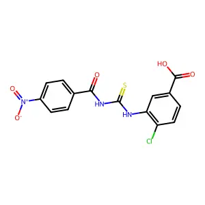 4-Chloro-3-[(4-nitrobenzoyl)carbamothioylamino]benzoic acid structure