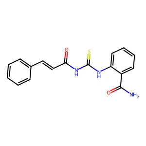 2-[[(E)-3-phenylprop-2-enoyl]carbamothioylamino]benzamide structure