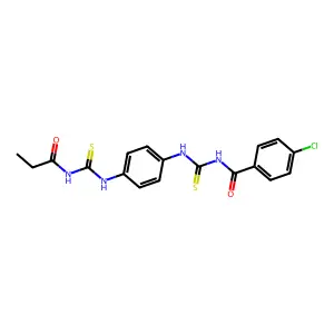4-chloro-N-[[4-(propanoylcarbamothioylamino)phenyl]carbamothioyl]benzamide structure
