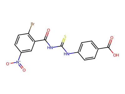 4-[(2-Bromo-5-nitrobenzoyl)carbamothioylamino]benzoic acid structure
