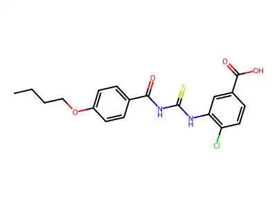 3-[(4-Butoxybenzoyl)carbamothioylamino]-4-chlorobenzoic acid structure