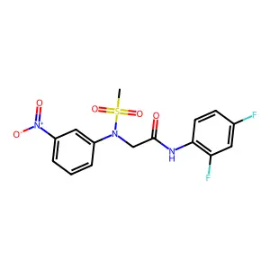 N-(2,4-difluorophenyl)-2-(N-methylsulfonyl-3-nitroanilino)acetamide structure