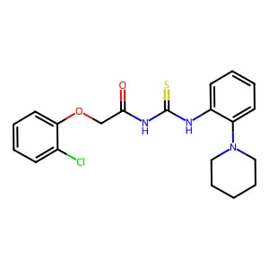 2-(2-chlorophenoxy)-N-[(2-piperidin-1-ylphenyl)carbamothioyl]acetamide structure