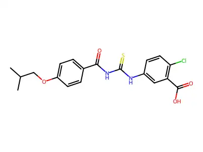 2-Chloro-5-[[[[4-(2-methylpropoxy)benzoyl]amino]thioxomethyl]amino]-benzoic acid structure