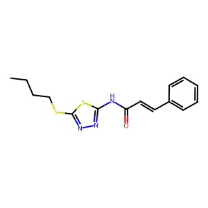 (E)-N-(5-butylsulfanyl-1,3,4-thiadiazol-2-yl)-3-phenylprop-2-enamide structure