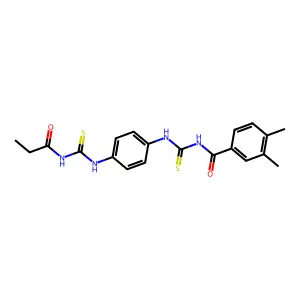 3,4-dimethyl-N-[[4-(propanoylcarbamothioylamino)phenyl]carbamothioyl]benzamide structure