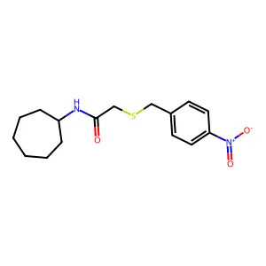 N-cycloheptyl-2-[(4-nitrobenzyl)sulfanyl]acetamide structure