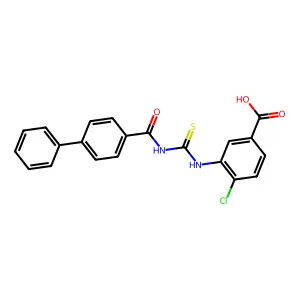 3-{[(Biphenyl-4-ylcarbonyl)carbamothioyl]amino}-4-chlorobenzoic acid structure