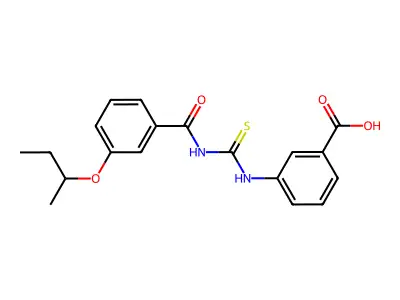 3-[(3-Butan-2-yloxybenzoyl)carbamothioylamino]benzoic acid structure