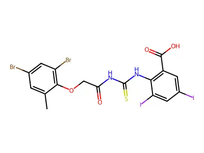 2-[[[[ ACETYL]AMINO]THIOXOMETHYL]AMINO]-3,5-DIIODO-BENZOICACID structure