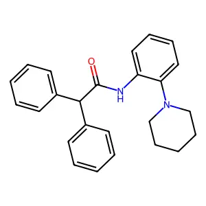2,2-diphenyl-N-(2-piperidin-1-ylphenyl)acetamide structure