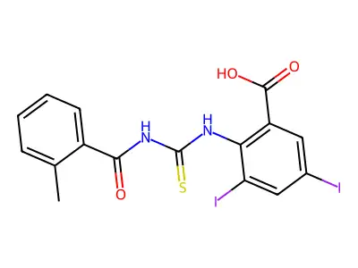 3,5-Diiodo-2-[[[(2-methylbenzoyl)amino]thioxomethyl]amino]-benzoic acid structure