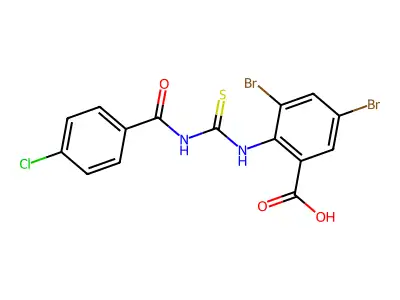 3,5-Dibromo-2-[(4-chlorobenzoyl)carbamothioylamino]benzoic acid structure
