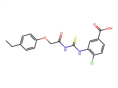 4-Chloro-3-[[[[(4-ethylphenoxy)acetyl]amino]thioxomethyl]amino]-benzoic acid structure
