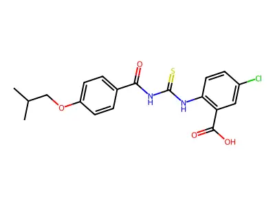 5-Chloro-2-[[4-(2-methylpropoxy)benzoyl]carbamothioylamino]benzoic acid structure