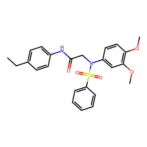 2-[N-(benzenesulfonyl)-3,4-dimethoxyanilino]-N-(4-ethylphenyl)acetamide structure