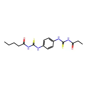 N-[[4-(propanoylcarbamothioylamino)phenyl]carbamothioyl]pentanamide structure