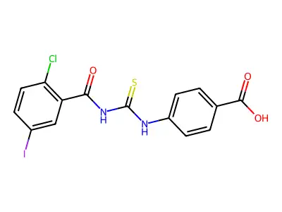 4-[(2-Chloro-5-iodobenzoyl)carbamothioylamino]benzoic acid structure