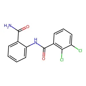 N-(2-carbamoylphenyl)-2,3-dichlorobenzamide structure