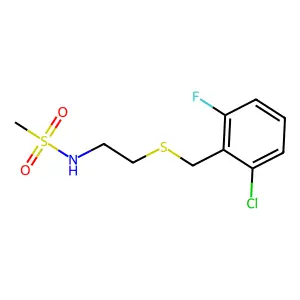 N-{2-[(2-chloro-6-fluorobenzyl)sulfanyl]ethyl}methanesulfonamide structure