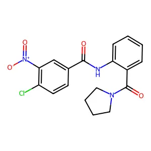 4-chloro-3-nitro-N-[2-(pyrrolidine-1-carbonyl)phenyl]benzamide structure