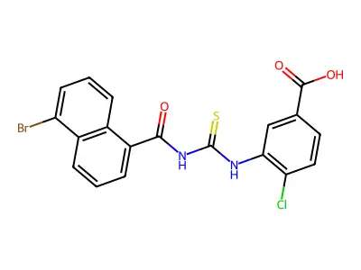 3-[(5-Bromonaphthalene-1-carbonyl)carbamothioylamino]-4-chlorobenzoic acid structure