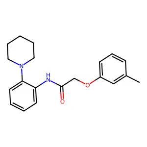 2-(3-methylphenoxy)-N-(2-piperidin-1-ylphenyl)acetamide structure