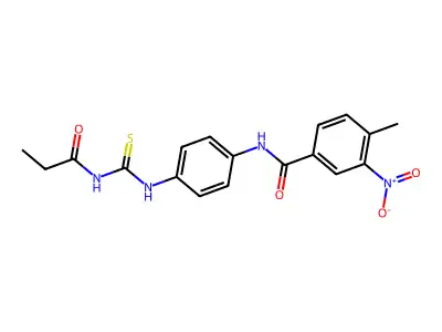 4-methyl-3-nitro-N-[4-(propanoylcarbamothioylamino)phenyl]benzamide structure