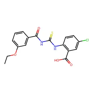 5-Chloro-2-({[(3-ethoxyphenyl)carbonyl]carbamothioyl}amino)benzoic acid structure