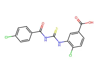 4-Chloro-3-[[[(4-chlorobenzoyl)amino]thioxomethyl]amino]-benzoic acid structure