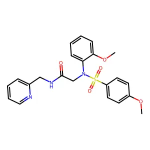 2-(2-methoxy-N-(4-methoxyphenyl)sulfonylanilino)-N-(pyridin-2-ylmethyl)acetamide structure