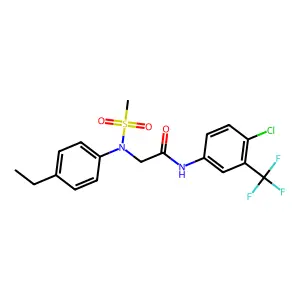 N-[4-chloro-3-(trifluoromethyl)phenyl]-2-(4-ethyl-N-methylsulfonylanilino)acetamide structure