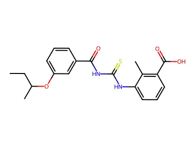 3-[(3-Butan-2-yloxybenzoyl)carbamothioylamino]-2-methylbenzoic acid structure