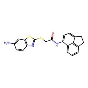 2-[(6-amino-1,3-benzothiazol-2-yl)sulfanyl]-N-(1,2-dihydroacenaphthylen-5-yl)acetamide structure