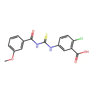 2-chloro-5-[(3-methoxybenzoyl)carbamothioylamino]benzoic acid structure