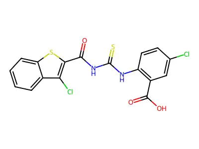 5-CHLORO-2-[[[[ CARBONYL]AMINO]THIOXOMETHYL]AMINO]-BENZOICACID structure