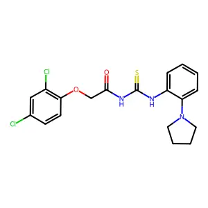 2-(2,4-dichlorophenoxy)-N-[(2-pyrrolidin-1-ylphenyl)carbamothioyl]acetamide structure