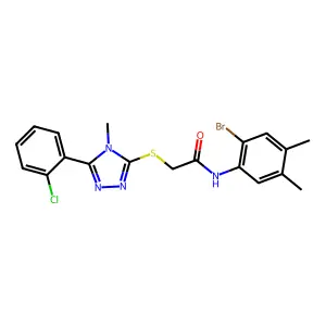 N-(2-bromo-4,5-dimethylphenyl)-2-[[5-(2-chlorophenyl)-4-methyl-1,2,4-triazol-3-yl]sulfanyl]acetamide structure